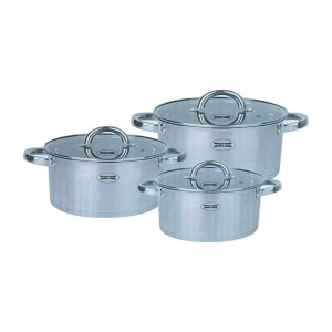 Набор кастрюль из нержавеющей стали Lider Stal, (1,8л., 2,5л., 3,5л.) LD-2012
