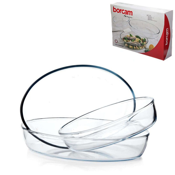 Набор жаропрочной овальной посуды Borcam, 3 предмета
