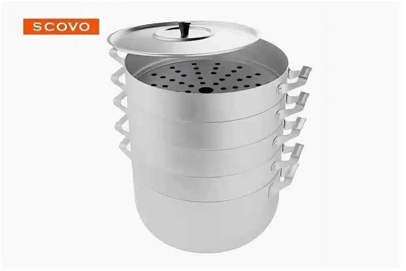Манты-казан алюм  6,0л 4 сетки ТМ Scovo