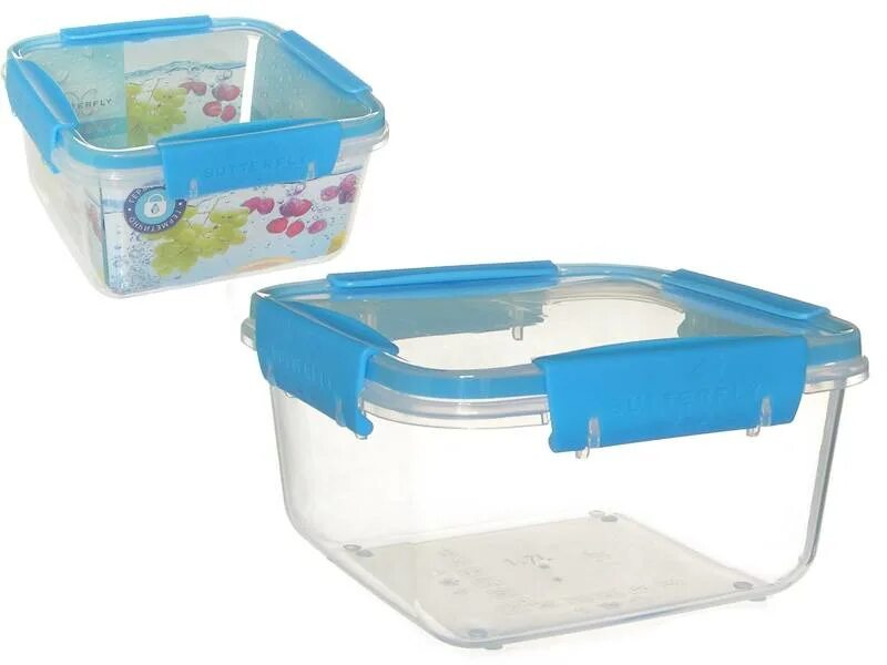 Контейнер д/продуктов Butterfly 1,2л Bright квадр. герметич. НГ (48) С78409