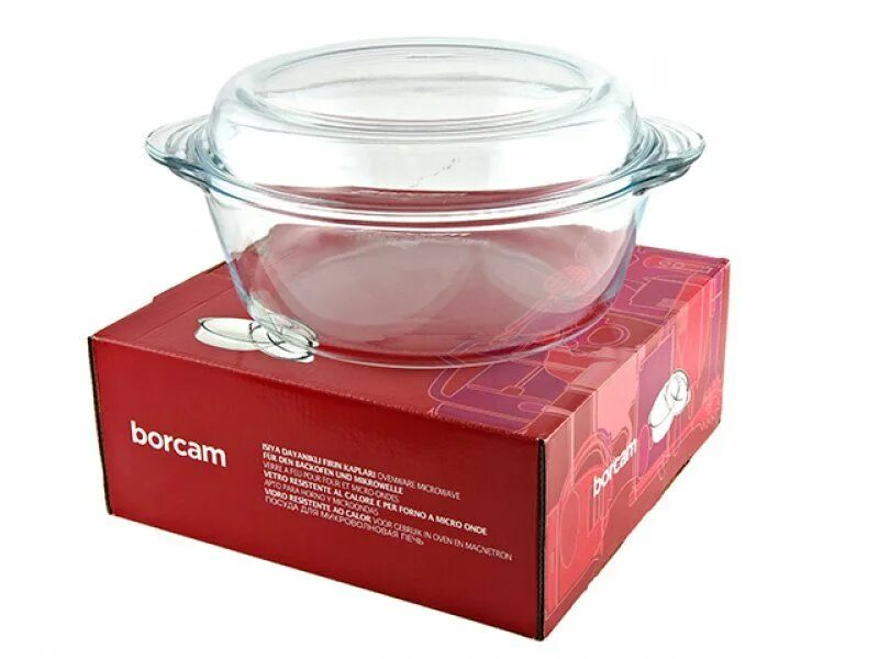 Посуда жаропрочная круглая с крышкой Borcam, 2000мл,   59003 GB