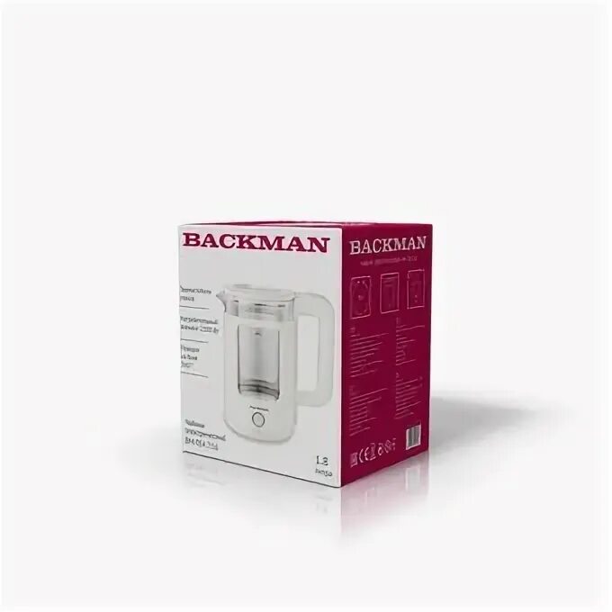 Электрочайник Backman, 2200 Вт, 1,8 литра