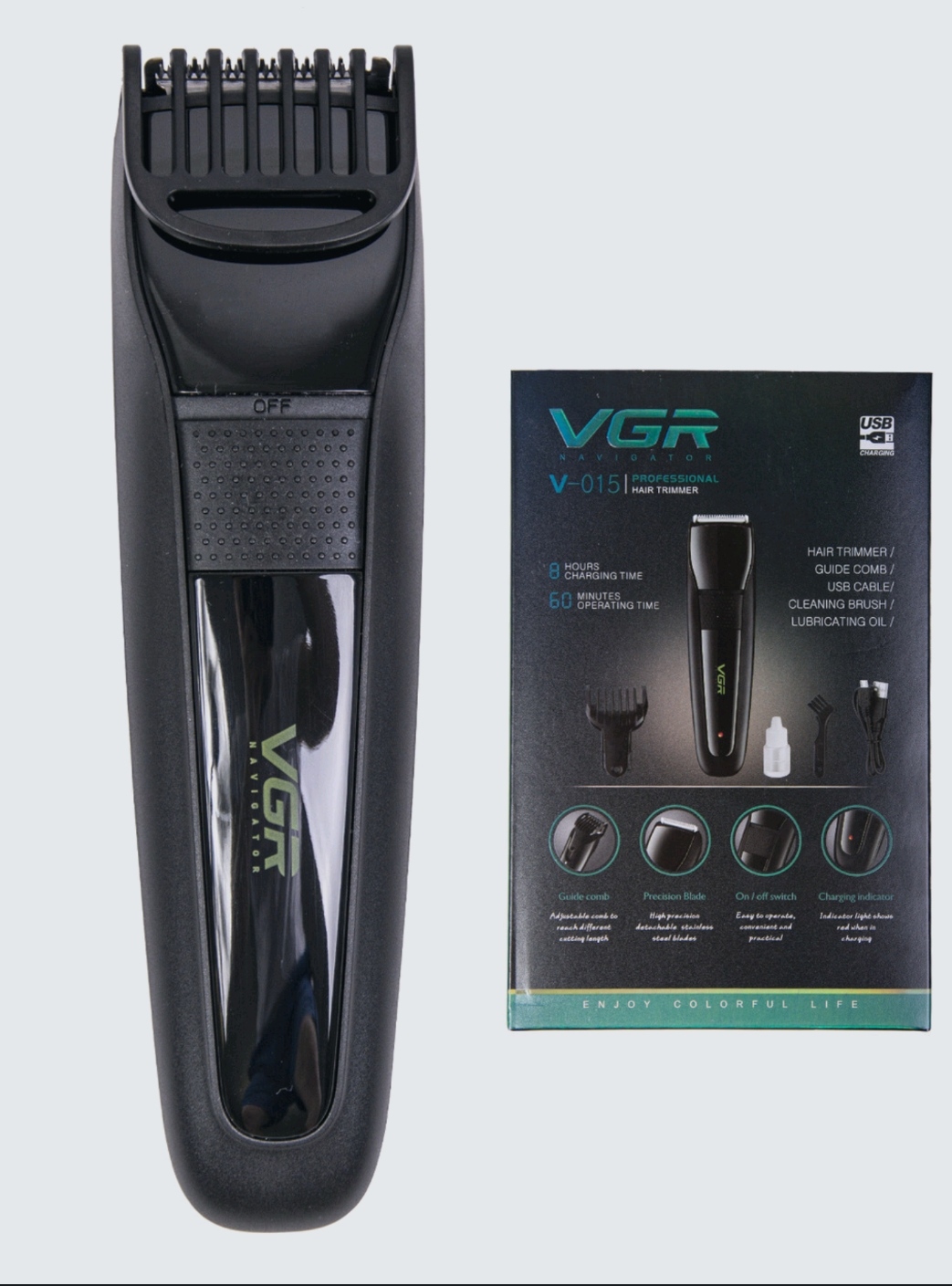 Триммер для бороды и усов VGR VGR-V015, черный