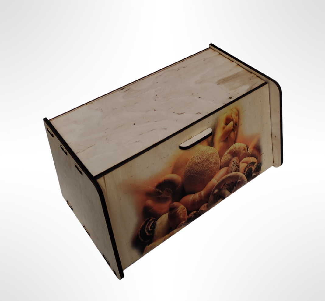 Хлебница деревянная с декором ХК-01