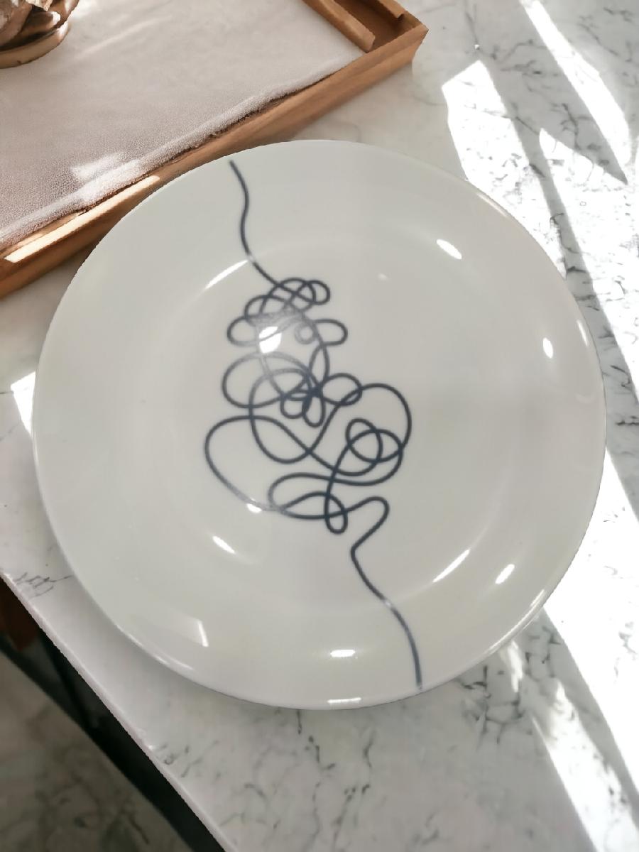 Тарелка десертная (195мм) белая с декором (Скандинавия 2)