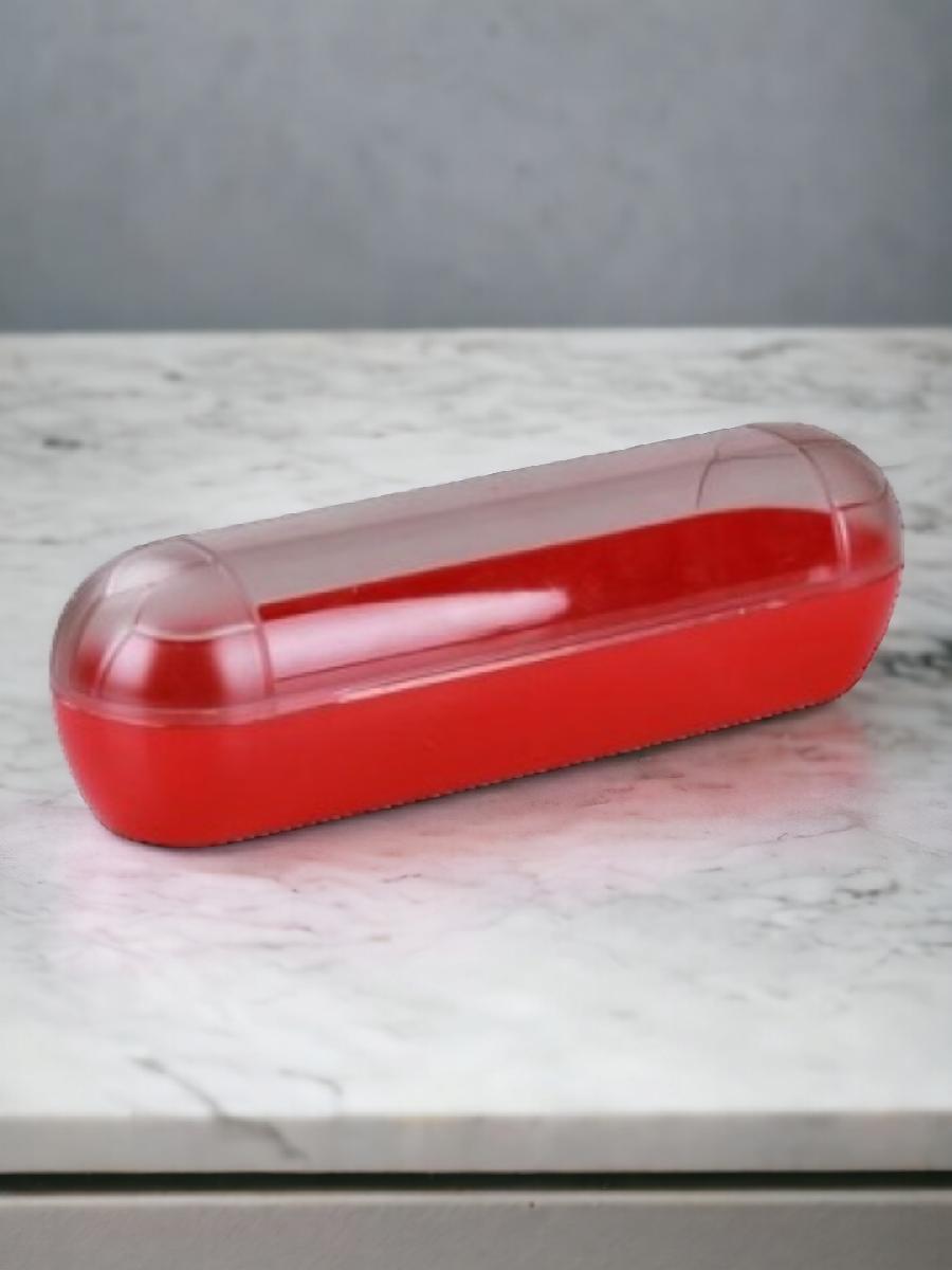 Контейнер для колбасных изделий 25х7х7см (прозрачно-красный)   - М5025