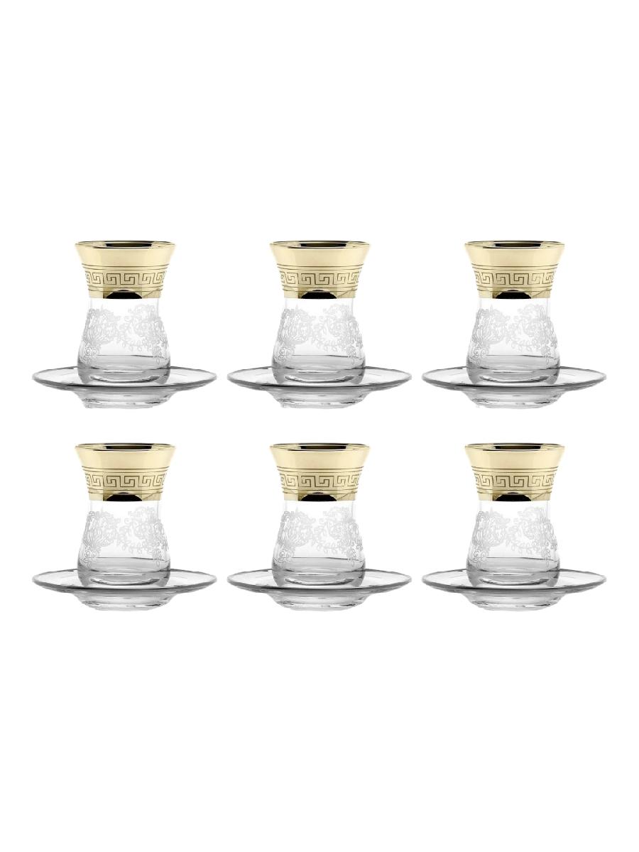 Набор 6 стаканов для чая с блюдцами ВЕРСАЛЬ , 160 мл., GN308