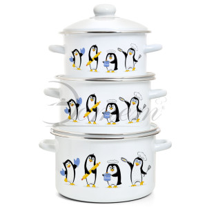Набор посуды ЭТ-75101 Пингвины цилиндрический 2.0+3.0+4.0л 6 пр *1