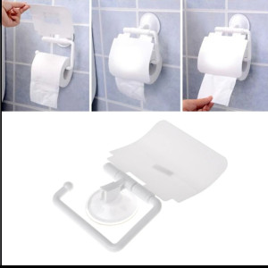 Настенный пластиковый держатель для туалетной бумаги на присоске для ванной комнаты с крышкой
