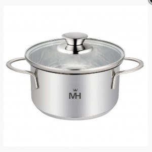 Кастрюля нерж. МС-6055 1,2л с крышкой 14см Bambino