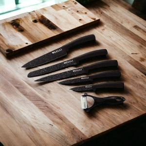 Набор ножей с мраморным покрытием 6 предметов KELLI KL-2031 (1х10)