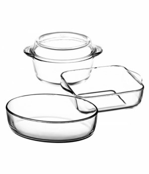 Набор посуды для СВЧ 4 пр (кастрюли с кр2л + форма овал.1,5л)