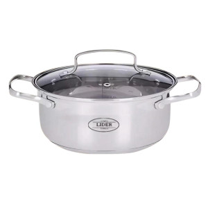 Кастрюля из нержавеющей стали Lider Stal,  6.5л.  LD-2035