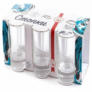 Набор стопок, гладкий, 50 мл., 6 штук.  02с1022 У