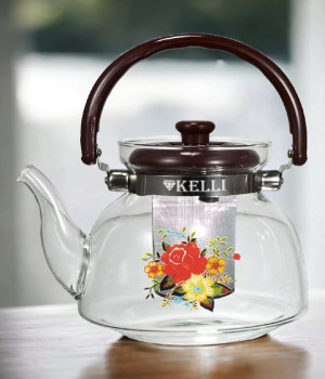 Жаропрочный стеклянный чайник 1,4л. - KELLI  KL-3002