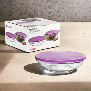 Набор  салатников  с пурпурной крышкой CHEFS 20см., (2 штуки), 53573К