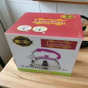 Чайник  из нержавеющей стали со свистком 3л. Lider LD-1008