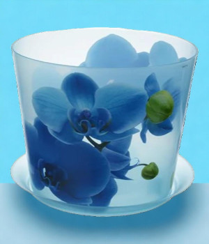Кашпо ДЕКО D125мм  1,2л с подставкой (Орхидея голубая)