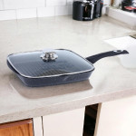 Сковорода-гриль квадр. 24*24 АП Гранит star с несъемной ручкой и стекл.крышкой арт.С64803