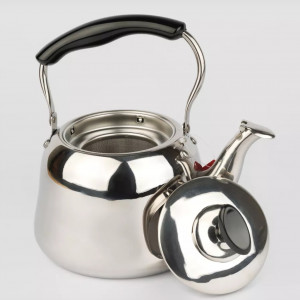 BXA-37 Чайник из нержавейки для плиты со свистком и ситечком 1,5 л